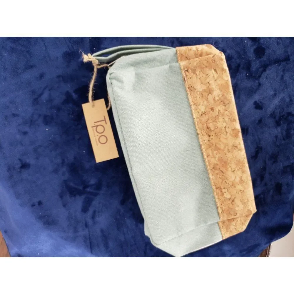 Hope Cosmetic Pouch Bag,‎ Multipurpose Makeup Wallet, Cotton Blend Eco Mint